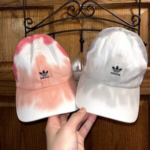 Adidas Tie Dye Hats White Pink Cap Adult Athletic Everyday Adjustable (2 hats)